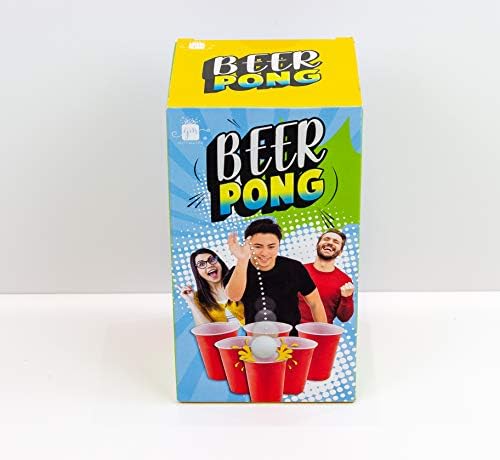 Giftmaker - Activity Beer Pong - Great for Drinking Games, Hen Party Accessories, Garden Games for Adults, Party Games - Red Cups and Balls Included