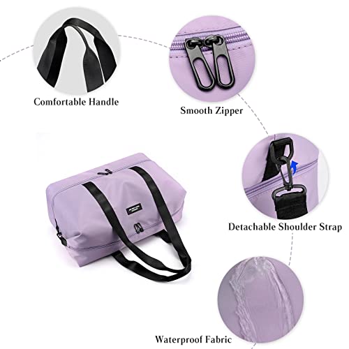 Corios Travel Duffel Bag For Women And Men Foldable Weekender Overnight Bag Nylon Sports Gym Bag Lightweight Luggage Bag Shoulder Bag With Shoes Compartment For Travel Gym Sport Daily Use Grey #TOP3