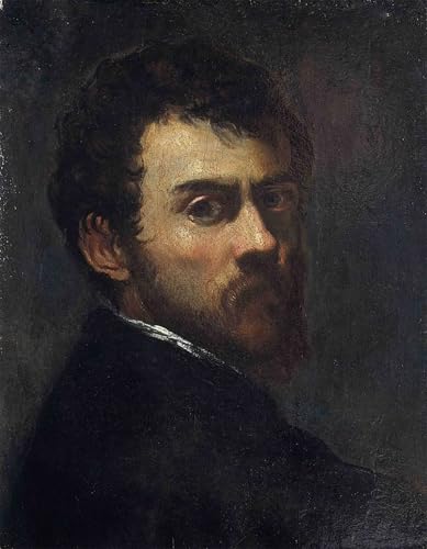 Toile Tintoretto autoportrait pour rompre la monotonie d'un bureau sans âme