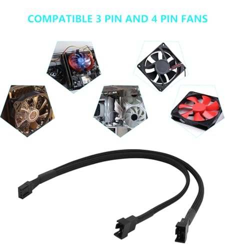 LANMINGLEL 5-Pack 1 to 2 PWM Fan Splitter Cable,12 inch 2 Way PC Fan Power Extension Cable Male to Female 4-Pin PWM Fan Splitter Cable for PWM Fan Computer ATX Case - image 5