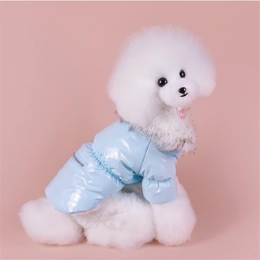Dog Coat Jacket with Zipper Pocket Design Pet Puppy Dress Hoodie Warm Clothes (Colour: Blue Size: XL Code) (Blue M Code)