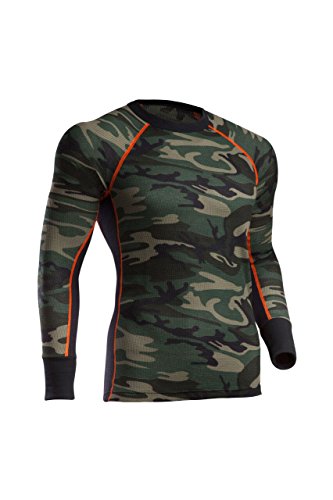 Indera Men's Woodland Camo Thermal Underwear Top, Medium 812NLS