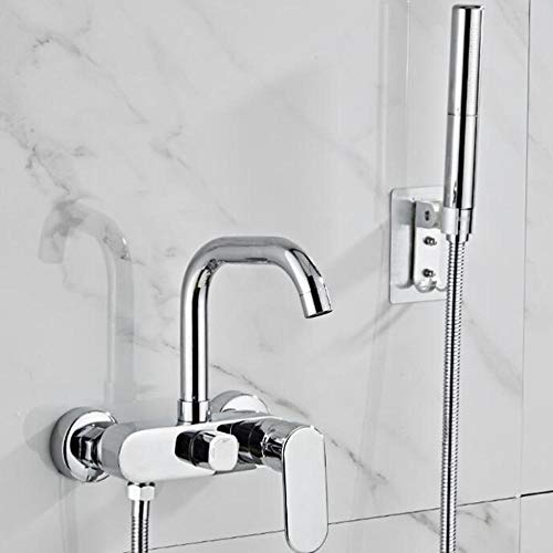 Robinet de baignoire mural en laiton massif avec spray haute pression XANAYXWJ