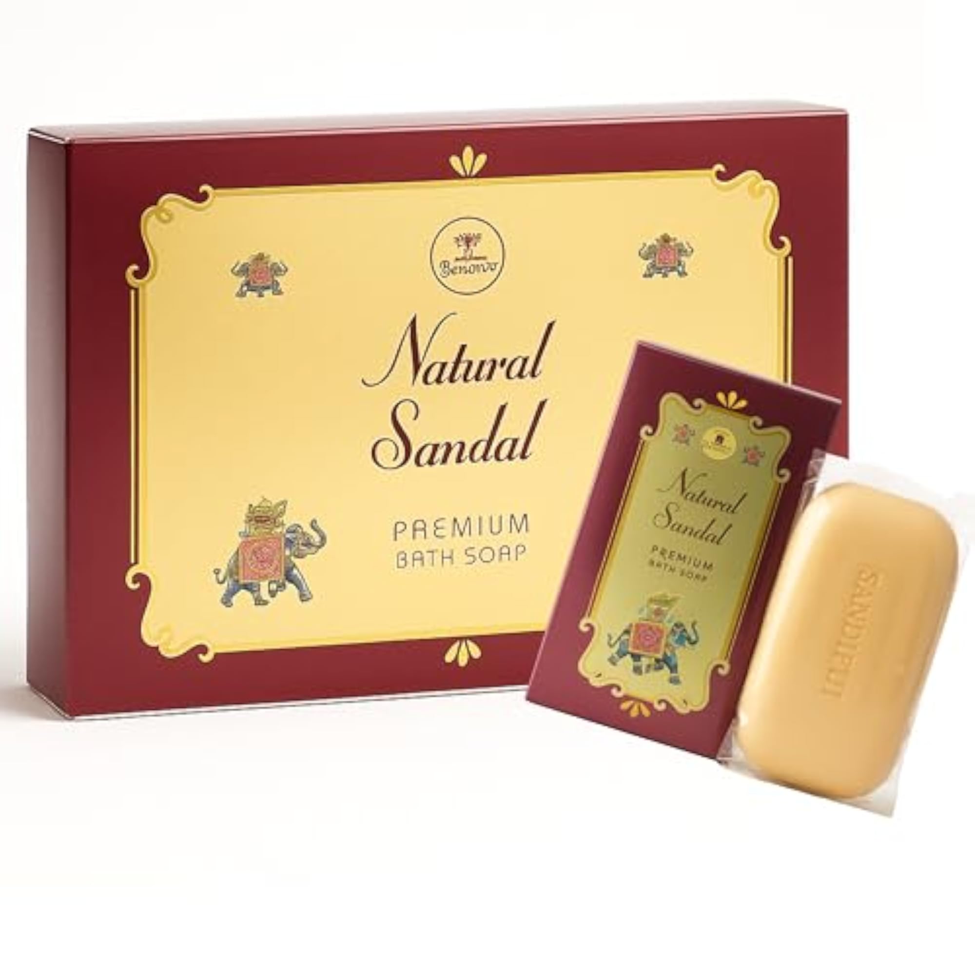 Mysore Cauvery Sandalwood Bath Soap, Natural Skincare, Pack of 3