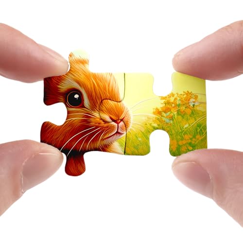 Puzzle Bunny Easter Eggs para Adultos 1000 Piezas, Rompecabezas Jigsaw Conejo de Pascua, Flowers Coloridos y Mariposas miniatura 3