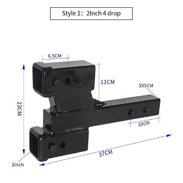 Keazet Heavy Dual Hitch Extension,2" Receiver, 2-inch Solid Shank,2-inch & 6-inch Riser/Drop,10000lbs Capacity (2" and 4" Drop-Solid Shank) by Keazet - Used condition - Image 2