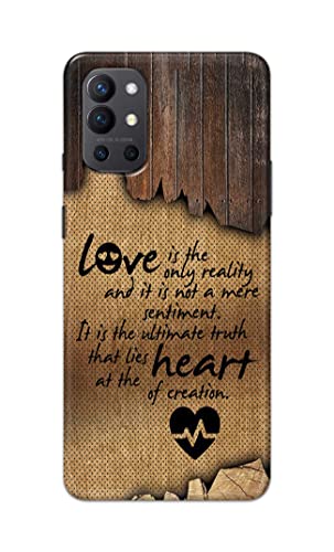 Image of PRINTFIDAA Love is The Only Reality and It is Not Mere Sentiment Printed Designer Hard Case for OnePlus 9R Back Cover -(e) RPM1010
