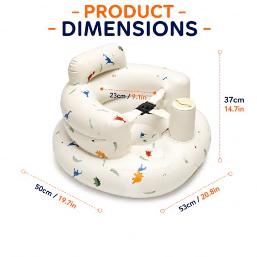 Image of Tarkan Inflatable Baby Floor Seat with 3-Point Safety Belt for 3-36 Months