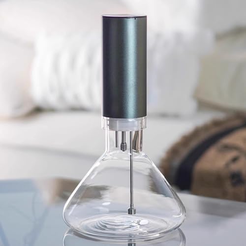 Aireador de vino eléctrico, decantador automático con recipiente de vidrio, recargable para una rápida oxigenación en fiestas en casa