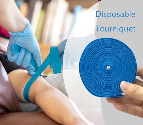 Med Tourniquet – Einweg, latexfrei, TPE, 45,7 cm lang, 2 Rollen à 50 Stück, blau