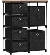 VASICAR Storage Cube Organizer for Closet, Small Fabric Dresser with 6 Drawers, Nightstand for Be...