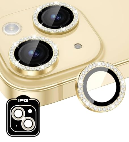 IPG ProLENS �_�C�������h�t���[�� �J���������Y�v���e�N�^�[ iPhone 15/15 Plus�p - �A���~�i�V���P�[�g�����N���X HD�N�����e�B ���h�~ �X�̃J���������Y�J�o�[ iPh15/+ DIAgold�p