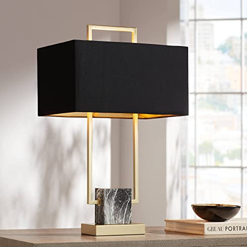 Lámpara de Mesa Carl Moderna 24.75" Negro y Dorado miniatura 2