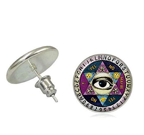 Preisvergleich Produktbild Schöne Ouija Ohrstecker Glas Ohrringe Illuminati Schmuck Jugendstil Schöne Geschenke