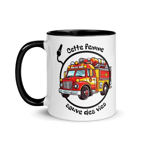 Chatcripant Mug Pompier Sapeur Tasse Soldat du feu Cadeau Homme Femme Sauvetage Héros Courage Protection Sécurité Profession Métier Camion (Femme)