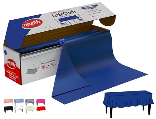 Neatiffy - Rouleau de Linge de Table en Plastique jetable de 137 cm x 32.9 m, Housse de Table pour fête/Banquet, nappes pour Tables...