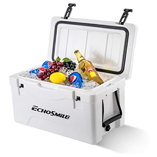 EchoSmile 40 Quart Rotomolded Cooler Box, Portable Ice Cooler with Durable Handles, Cup Holders,5 Days Ice Chest, Great Gift for Outdoor Golf, Camping, Picnic, Sea Fishing