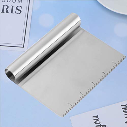 Cabilock 2 peças de raspador de massa de aço inoxidável, cortador de pizza, cortador de massa, corta