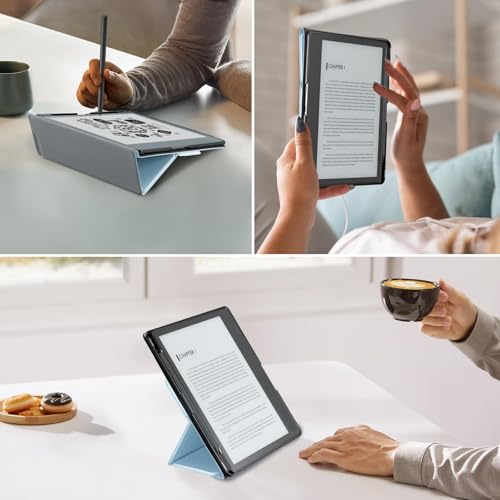 Image of CoBak Stand Case for Kindle Scribe - Premium Folio Leather Cover with Pen Holder, Auto Sleep /Wake - Compatible with 10.2 Inch Kindle Scribe (2022 /2024 Release)