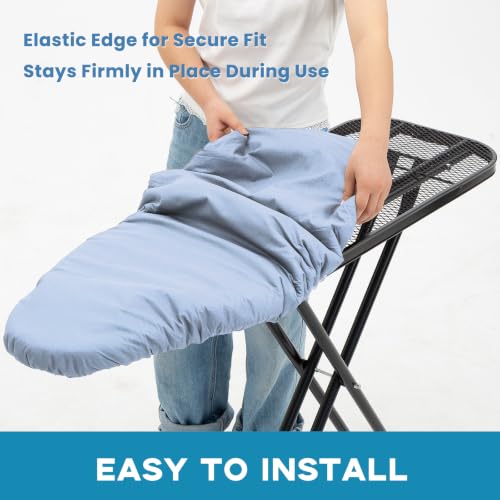Image of Ironing Board Covers with Padding Standard Size, RAINHOL Blue 15 inchx54 inch | Extra Thick Aluminum Coated Iron Table Cover, Stain & Scorch Resistant Surface, Elastic Edge