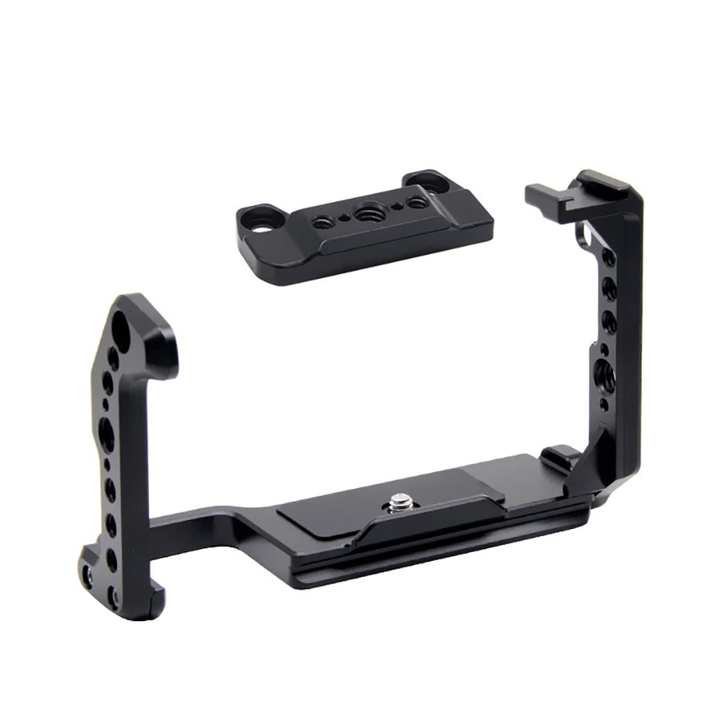 Gabbia per videocamera portatile compatibile con Sony FX30 FX3 FX3 Full Protective DSLR Cage Rig con fori per viti da 1/4 di pollice e 3/8 di pollice (gabbia A con guida NATO)