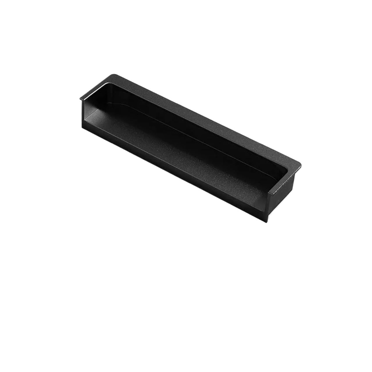 ATEUXOL Recessed Door Handles Light Luxury Same Color Dark Button Handle Skin Texture Slotted Embedded Cabinet Door Drawer(Dumb Black 120mm)