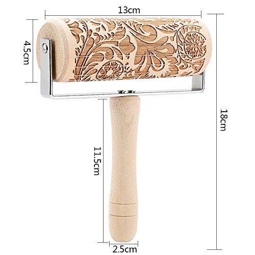 Natale in Legno Rolling Pin per Biscotti e pizza