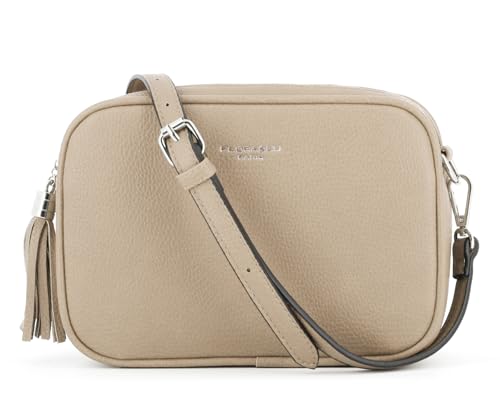 Sac Caméra Bandoulière Femme Double Zip en Similicuir Grainé Flora & Co