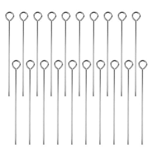 pengxiaomei 300 pcs 304 Stainless Steel Open Eyepins, 1.5 Inch Metal Wire Head Pins Findings for DIY Crafts Necklaces Bracelets Earrings Jewelry Making