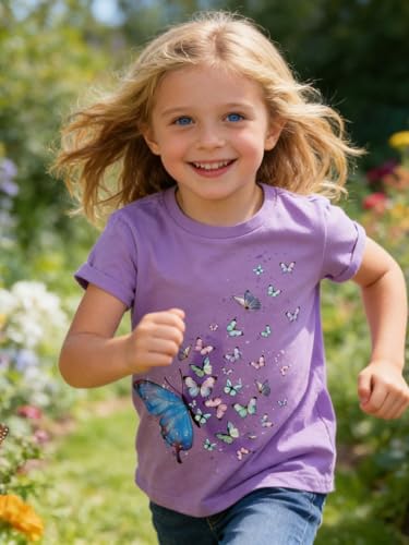 Image of Funnycokid Little Girls T Shirt for Toddler 3-7 Years Kids Tee Graphic Short Sleeve Clothes Tops