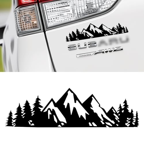 SINGARO Vinyl Snow Mountain Tree Decal Sticker, Trunk Logo Decal
