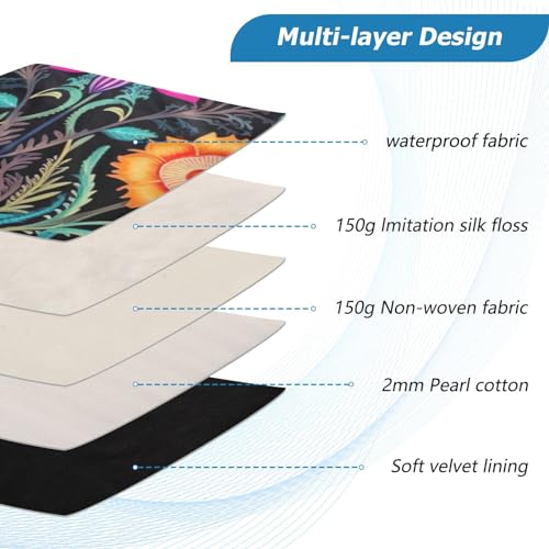 Funda para portátil 13-14 pulgadas impermeable con flores miniatura 4