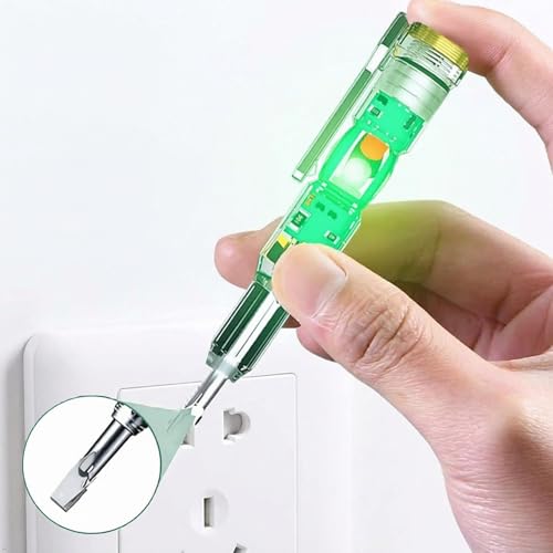 Image of High-Brightness Voltage Tester Pen, 2-in-1 Non-Contact Electrical Tester Screwdriver, AC /DC Live & Neutral Wire Detector, LED Indicator, Circuit Tester
