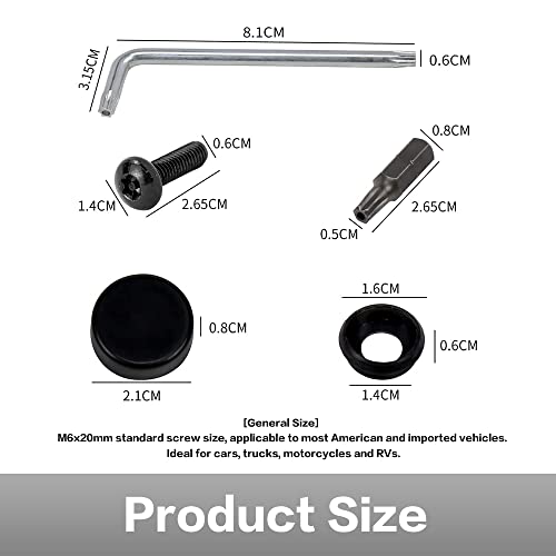 Reswish License Plate Screw Caps,Steel License Plate Screws,Tamper Proof Security Car Tag Bolts Set,Stainless Steel Mounting Hardware Kits For Fastening License Plate Cover (Silver) #TOP2