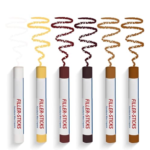 Wood Floor Scratch Repair Kit, Vuxeco Fix Stick, Wood Repair Wax Pens, Any Woods Surface Repair-Pens, for Repairing Scratches, Cracks on Wood Furniture, Floors, Cabinets, Tables, Doors (5Mix)