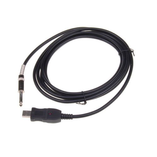 Guitar Bass 6.5mm to USB Link Connection Instrument Cable Adapter (Pc