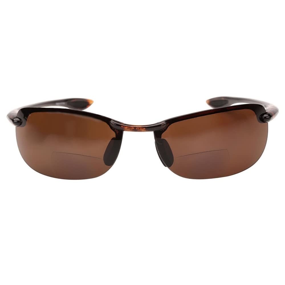 "Dreamin Maui" Polarized Bifocal Lightweight Sunglasses for Men and Women - Tortoise - 2.50