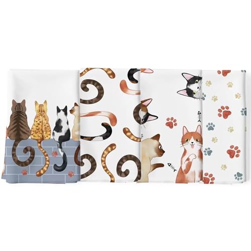 mengger Torchons de Cuisine, 4 pièces Torchons de Cuisine en Microfibre,Torchon à Vaisselle Absorbants Torchon Cuisine 45 x 66 cm,Adaptés Cuisine Salle de...