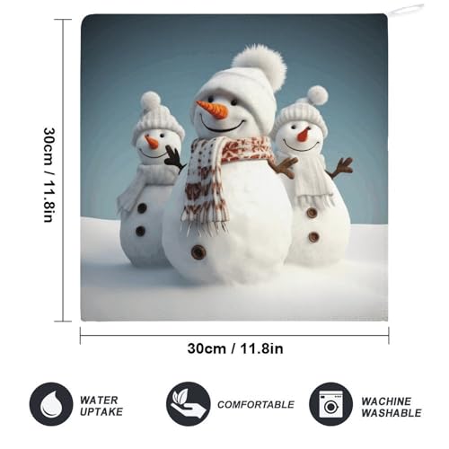 Serviette décorative bonhomme de neige douce pour bain - 3