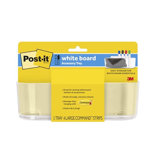 Post-it Dry Erase Accessory Tray, 1 Accessory Tray, 4 Strips