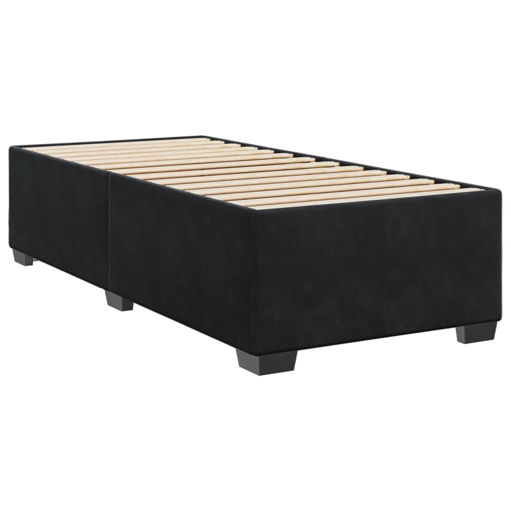 Boxspringbett mit Matratze Schwarz 100x200 cm Bett Boxspringbett Schlafzimmer MöBel Betten Bett Mit Matratze Samt - 3290830