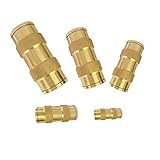 DOT Brass Push in Fitting, Air Brake Union Assortment Kits, 1/4' 3/8' 1/2' 5/8' 3/4' Tube OD (5pcs)