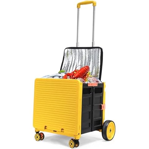 Cooler Bag Wheeled，Large Insulated Rolling Cooler with 5.7 inch Wheels Collapsible Leakproof Portable Hard Framed Ice Packs for Camping Picnic Beach Travel Cover