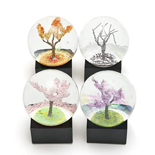YZPOWER - Juego de Bolas de Cristal de 4 Piezas, diseño de Bola de Nieve de Cuatro Estaciones, Coleccionable, decoración de Regalo