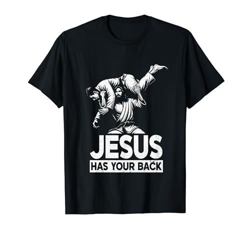 Jesus Has Your Back Bjj Jiu Jitsu Christian Religieux T-Shirt