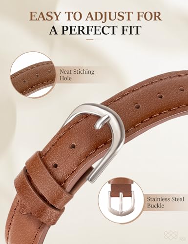 Image of Newlibery Leather Band for Women Slim Dressy Bands Compatible with Apple Watch 38mm 40mm 41mm 42mm 44mm 45mm 49mm, Designer Interlock Buckle Strap for iWatch Series 10 /9 /8 /7 /6 /5 /4 /3 /2 /1 /SE /Ultra