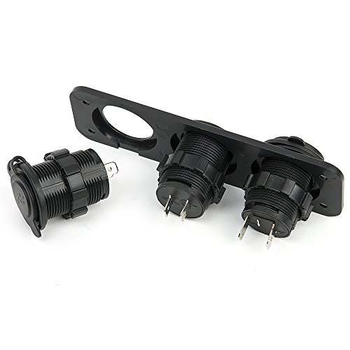 Tonsiki 12V Universal 3 in 1 Cigarette Lighter Socket + 3.1A Dual USB Power Adapter Charger + LED Digital Voltmeter for Car Auto Motorcycle Boat Riding Mower Tractor Travel Trailer Caravan - Thumbnail 5