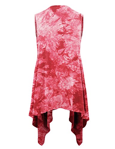 Image of Made By Johnny Women's Lightweight Sleeveless Cardigan - Draped Open Front Vest with Asymmetrical Hem