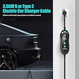 BORENOR EV Charger Cable Type 2 to 3 Pin Plug, 2.8kW Electric Car Charger [6/8/10/13A], Adjustable Current, Portable EV Charging Cable with Carry Bag, LED Dsiplay, 6 Metres, for Home & Travel, Black - Image 4