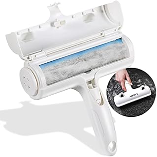 ACE2ACE Pet Hair Remover Roller, Reusable Animal Hair Removal Brush for Dogs and Cats, Easy to Clean Fixed Areas Pet Fur from Carpet, Furniture, Rugs, Stairs, bedding and Sofa - Blue